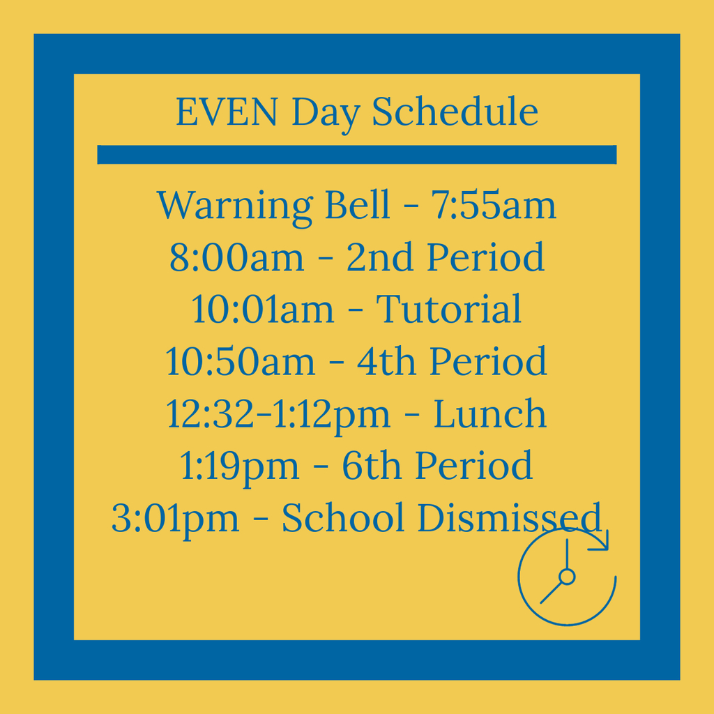 EVEN Day Schedule